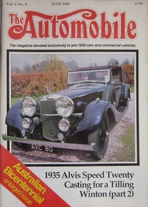 The Automobile magazine Vol.6, No.4 June 1988 featuring Alvis Speed Twenty - Picture 1 of 2