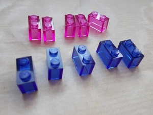 LEGO TRANSPARENT 1X2 10 STANDARD BRICK 3004 35743 PINK PURPLE LEGO MOVIE FRIENDS - Picture 1 of 10