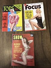 Lot Of 3- 1954 TOPS, 1954 SHOW, & 1955 FOCUS Pocket Magazines