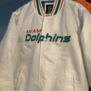 NFL Team Apparel Miami Dolphins Varsity Jacket, Medium, New With Tags - Picture 1 of 13