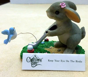 CHARMING TAILS, FITZ AND FLOYD, "KEEP YOUR EYE ON THE BIRDIE" ITEM 87/803 - Picture 1 of 6