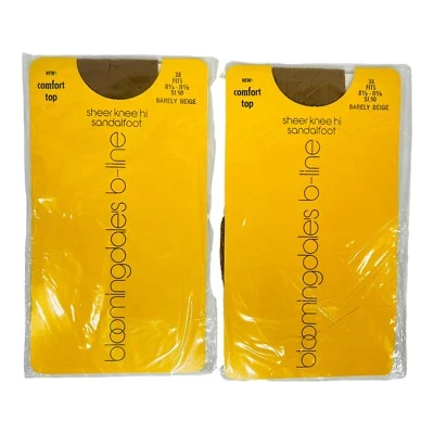 Pantimedias Bloomingdale’s Línea B Estilo 38 Talla B Apenas Beige 2 Pares DE COLECCIÓN Foto 1 de 4