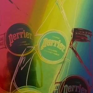 Litografia Andy Warhol Poster Perrier Acqua pop art vintage Bottiglia - Foto 1 di 6