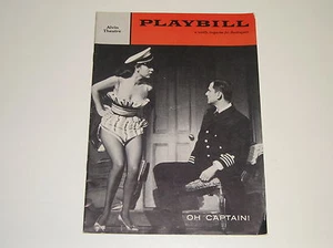 Playbill Oh Captain 1958 vintage Tarjetas de reproducción de recuerdos de teatro Alvin - Imagen 1 de 2