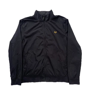 Fred Perry Men's Bomber Jacket Lightweight Black Gold Embroidered Size Large - Picture 1 of 17