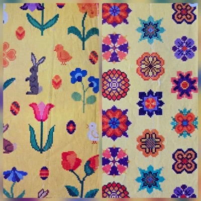 1960s Folk Art Motifs Snowflake Mez Embroidery Chart Pattern Vintage - Image 1 of 4