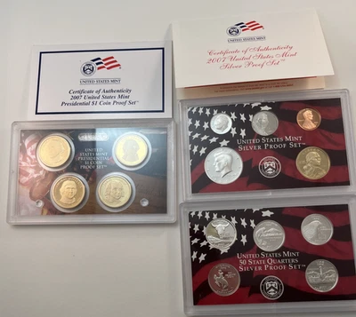 Juego de prueba de plata 2007-S acuñado en Estados Unidos certificado de autenticidad OGP total de 14 monedas Foto 1 de 4