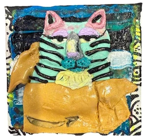 Entrega especial de Amazon por MBollen Cats Sculpy acrílico medios mixtos original - Imagen 1 de 6