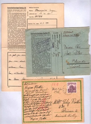KZ Dachau Vordruck Brief und Inhalt (7. Fassung) + Karte mit Zensur nach B&M _35 - Bild 1 von 4