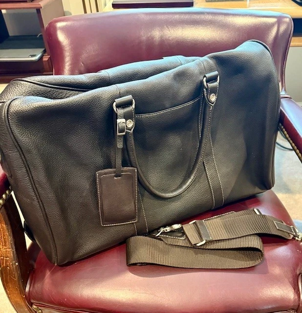 LEVENGER VINTAGE Bomber Jacket Leather Travel Bag Briefcase Expandable - NEW - Image 1 of 4