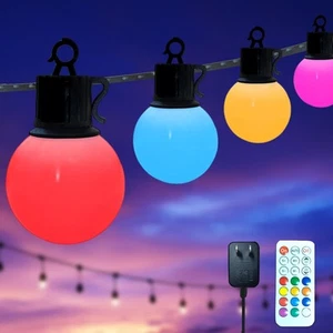 Outdoor Patio Lights RGB String Lights: Waterproof 1 pack (1Plug Controller - Picture 1 of 7