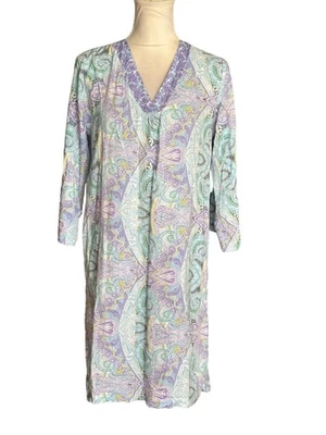 Camisola Miss Elaine Relax Paisley gola V manga 3/4 multicolorida P - Imagem 1 de 4