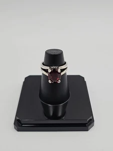 Anillo James Avery Rojo Granate Ovalado Piedras Preciosas .925 Plata de Ley Talla 7.5 - Imagen 1 de 14