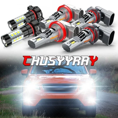 Подходит для Subaru XV Crosstrek 2013 2014 комбинированный 6 x светодиодные фары Hi Lo + противотуманные лампы - Изображение 1 из 4