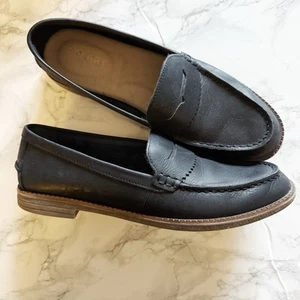 Sperry Womens Leather Topsider Penny Loafers Shoes Size 9 Black - Picture 1 of 7