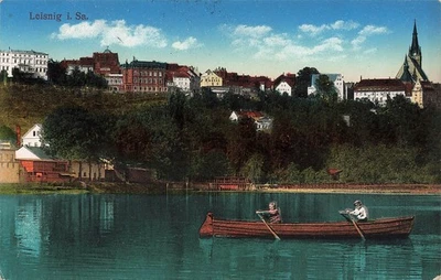 Lote en el hueco con iglesia en Leisnig Sachsen postal AK 1915 - Imagen 1 de 2
