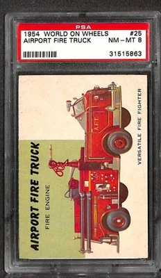 1954 World on Wheels #25 AIRPORT FIRE TRUCK PSA 8 NM-MT 31515863  - Image 1 of 3