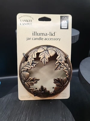 NUEVO Yankee Candle Illuma Tapa Tarro Candle Topper Bronce Otoño Cosecha Hojas Bellotas Foto 1 de 2
