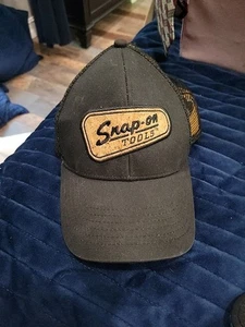 Snap-On Tools Embroidered Cork Patch Black Mesh Back SnapBack Trucker Hat - Picture 1 of 7