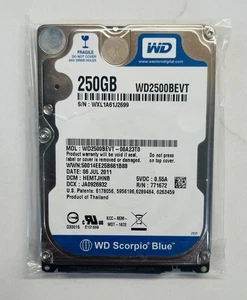 New Western Digital WD2500BPVT 250GB 5400RPM 2.5" SATA Laptop HDD - Afbeelding 1 van 2