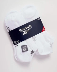 REEBOK Men’s White 6 Pair Basic Cushion No Show Sock Low Cut Socks NEW 6.5-12 - Picture 1 of 2