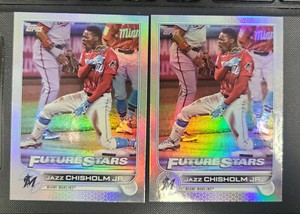 2022 Topps Series 1 #6 Jazz Chisholm Rainbow Silver Foil Parallel Marlins SP x1