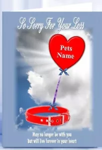 Personalised Pet Bereavement Card Sympathy Condolence Thinking of you - Picture 1 of 2