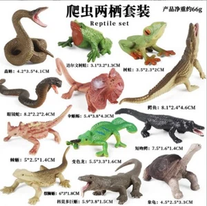 12pcs/set Mini Reptile Snake Lizard Turtle PVC Toy Animal Figure Doll Kids Gift - Picture 1 of 1