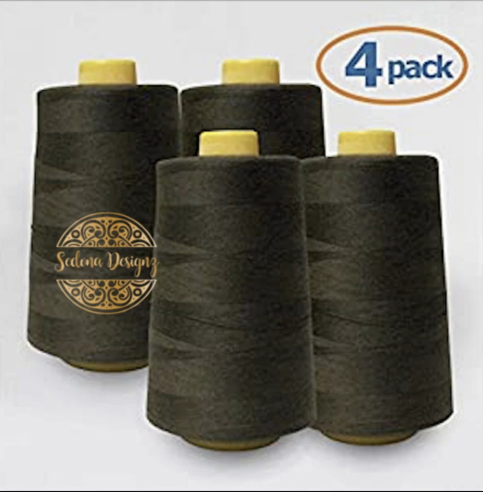 4 PACK of 6000 Yard each Spools Sewing Thread All Purpose 100% Polyester - Image 1 of 1