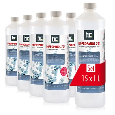 HÖFER CHEMIE GMBH Isopropanol 70% 15x 1L in Sprühflaschen Lösungsmittel IPA 2-Propanol