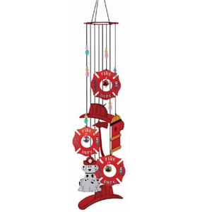 Spoontiques Feuerwehr Feuerwehr rot Windspiel Outdoor Windspiel 24 Zoll - Bild 1 von 2
