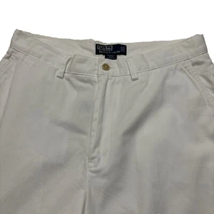 Polo Ralph Lauren vintage uomo pantaloncino piatto davanti taglia 32 bianco chino prospetto - Foto 1 di 11