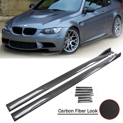 Carbon Fiber Side Skirt Rocker Panel Splitter Lip For BMW E90 E92 E93 325i 335i - Image 1 of 4