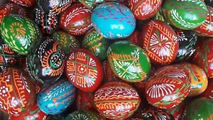 50pc Pysanka Wooden Easter Eggs with defect Ukrainian Pysanky Pysanka Ornamets