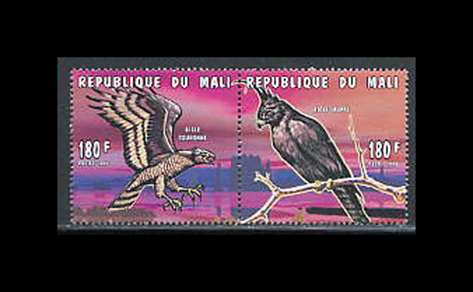 Malí, Sc #809a-b, MNH, 1996, aves, serpientes, águila Foto 1 de 1