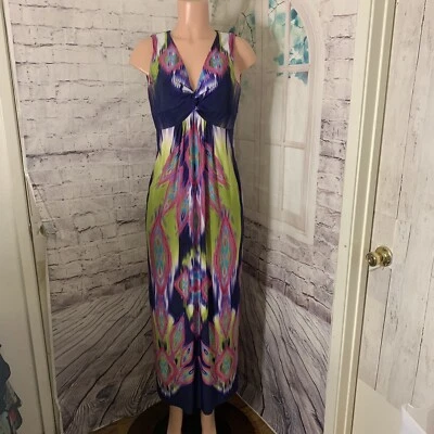 Chico’s Sleeveless Madi Sheath Dress Women’s SZ Medium Multicolor Stretch V-Neck - Image 1 of 4