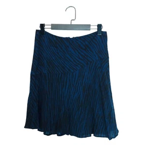 Boden Blue Black Zebra Chiffon Asymmetric A-Line Mini Skirt - Size 8R - Picture 1 of 13