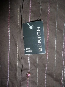 Camisa Burton Mangas Largas Marrón Algodón Puro Pecho Talla 35 A 38 Importada Nueva - Imagen 1 de 12