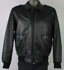 Vintage Scully Plaid Lined Black Genuine Leather Bomber Flight Jacket Mens 40