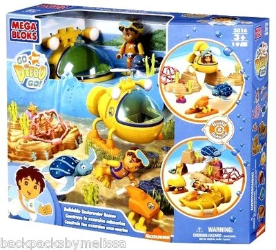 Go DIEGO Go MEGA Bloks UNDERWATER Rescue 19 piece Set NEW in Package Ages 3+ HTF - Image 1 of 3