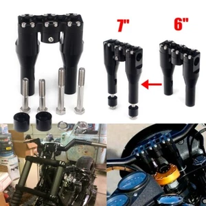 Elevadores de manillar estilo club de motocicleta de 6"" o 7"" de altura para barras de 1 pulgada Harley - Imagen 1 de 9