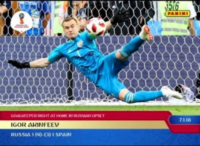 2018 IGOR AKINFEEV GOALKEEPER RIGHT AT HOME WORLD CUP PANINI INSTANT CARD #268 - Image 1 of 2