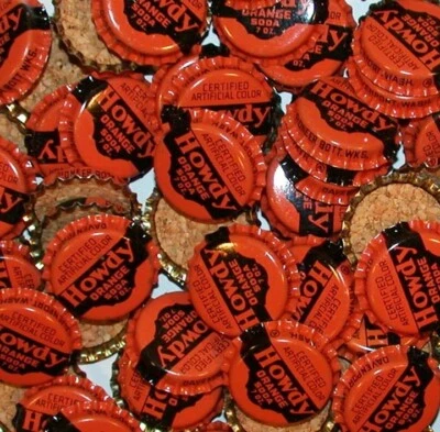 Soda pop bottle caps Lot of 12 HOWDY ORANGE cork lined unused new old stock - Image 1 of 2