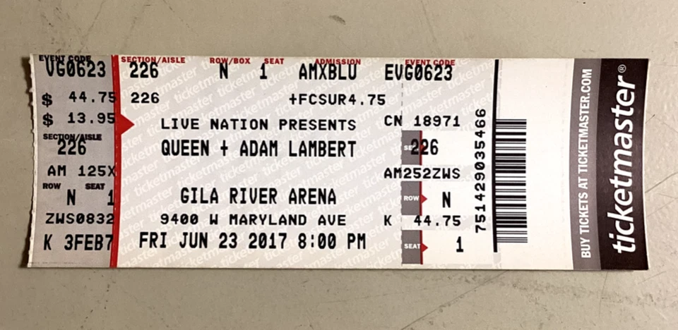 QUEEN & ADAM LAMBERT - 6/23/2017 - Gila River Arena - Glendale, AZ - Image 1 of 2