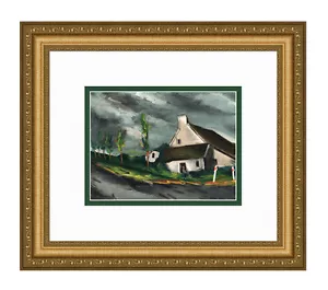 Limited 1958 VLAMINCK Color Lithograph "Beaumont-sur-Sarthe" FRAMED Signed COA - Picture 1 of 2