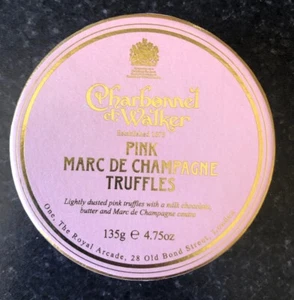 Empty Box, Charbonnel et Walker Pink Marc De Champagne Truffles, Round 135g - Picture 1 of 5