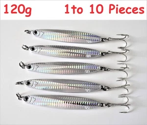 1 to 10pcs 120g/4.25oz Silver Metal Colt Sniper Vertical Jig Saltwater Fish Lure - Picture 1 of 6