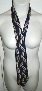 VTG Oscar de la Renta Men's 100% Silk Neck Tie Blue Red Abstract Paisley Pattern - Picture 1 of 3