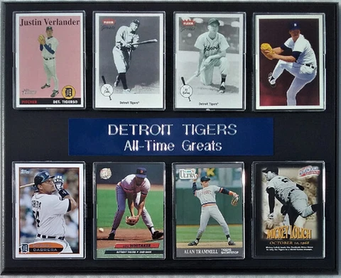 Detroit Tigers All-Time Greats 8-Card 10.5"x 13" Plaque Cover