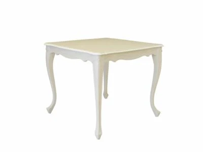 Tisch Esstisch Esszimmertisch Antik Stil massiv in Cremeweiß 77x90x90 cm (8560) - Bild 1 von 4
